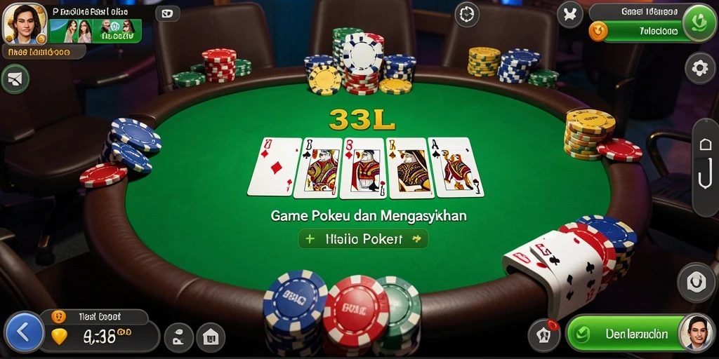 Screenshot dari gameplay Poker yang menarik di 33L.