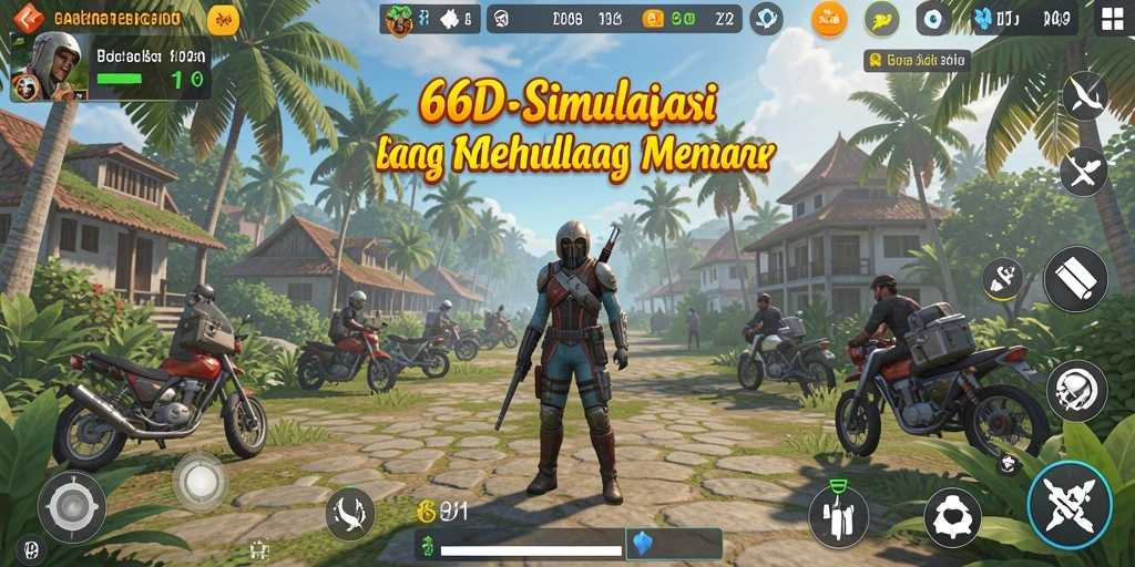 Gameplay 66D menunjukkan dunia simulasi yang berwarna dan interaktif.