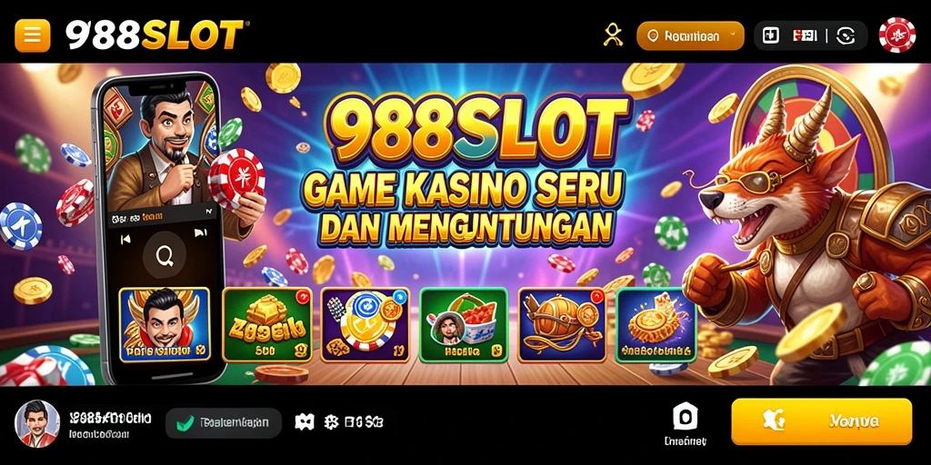 Tampilan gameplay seru 988SLOT dengan berbagai pilihan slot.