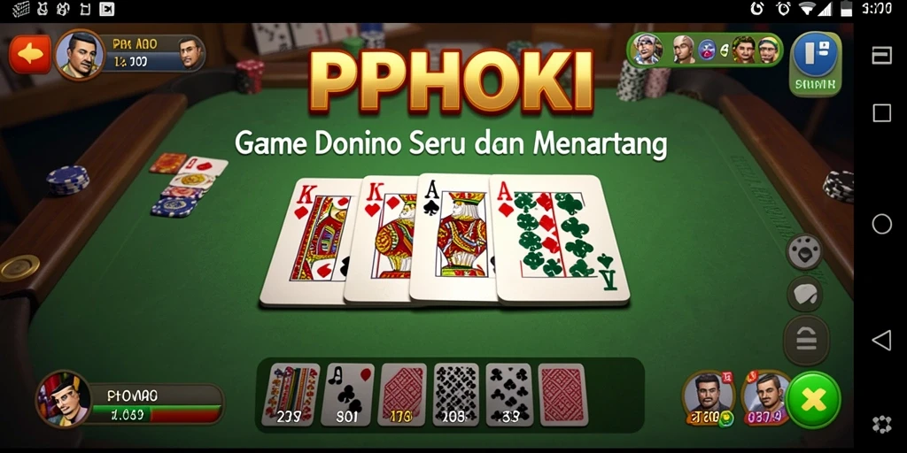 Screenshot gameplay PPHOKI yang menampilkan aksi seru permainan domino.