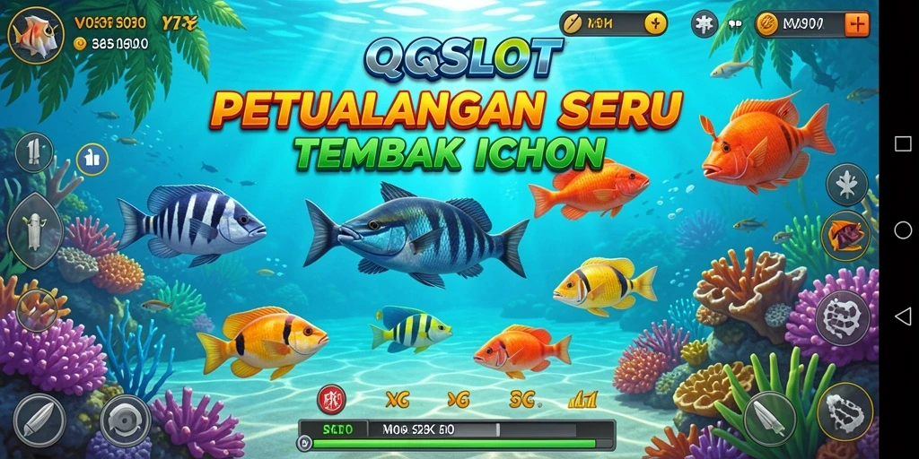 Screenshot gameplay QQSLOT menampilkan aksi menembak ikan yang seru.