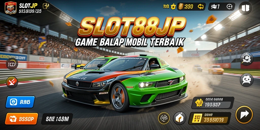 Gameplay SLOT88JP yang mendebarkan di trek balap.